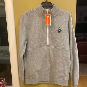 NWT WNBA Aces Men's Gray Quarter-Zip Pullover Sweatshirt